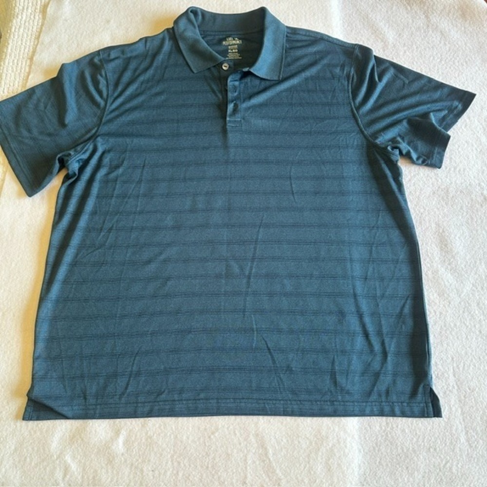 Haggar Cool 18 Performance Golf Polo Shirt Mens XL Blue Striped Short Sleeve